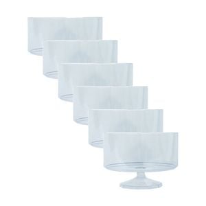6x Partyware Reusable Footed Triffle Bowl Tableware 130mm Clear