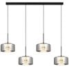 Telbix Cedro Modern Pendant Hanging Lamp Light Metal Aluminium Glass Acrylic Black Sand