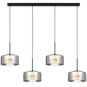 Telbix Cedro Modern Pendant Hanging Lamp Light Metal Aluminium Glass Acrylic Black Sand