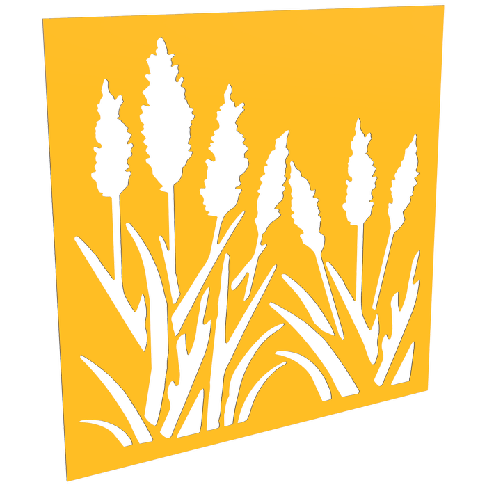 ProtectorAl 300-1200 x 300-1200mm Dark Yellow / Gloss White Bullrush Unframed Composite Deco Panel