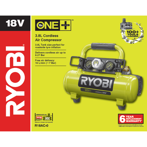 Ryobi 18V One 3.8L Air Compressor Skin Only Bunnings Australia