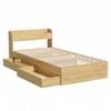 Artiss King Single Bed Frame With 2 Drawer Platform Bed Base With Usb Ports Natural