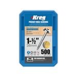 Kreg 38mm Zinc Fine Thread MaxiLoc Head Pocket-Hole Screws - 500 Pack