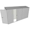 Build-a-Shed 0.8 x 3.7 x 2m Tunnel Hinged Door Shed With Single Sliding Side Door - Zinc