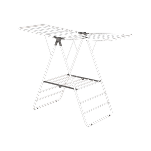 All Set 14m White And Grey A-Frame Clothes Airer