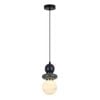 Cla Lighting Tocado Interior Sandblasted Pendant Light Opal Diffuser Glass With Grey And Purple Ceramic Bead