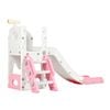 Ufurniture 6 in 1 Toddler Slide L Shaped Kids Slide Indoor Outdoor Playground Playset Pink