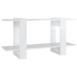 vidaXL Book Cabinet High Gloss White Engineered Wood Storage Shelf Organiser