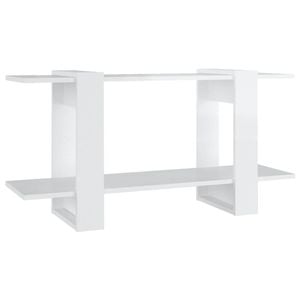 vidaXL Book Cabinet High Gloss White Engineered Wood Storage Shelf Organiser