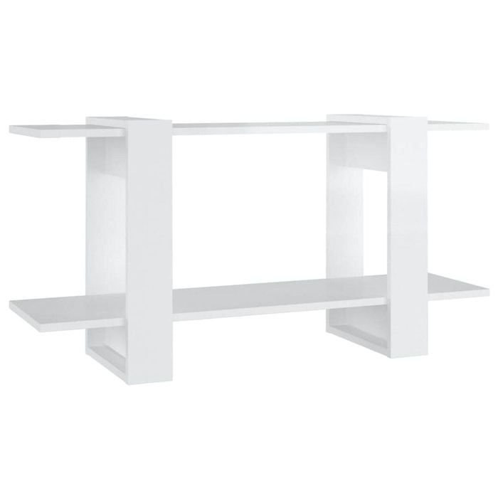 vidaXL Book Cabinet High Gloss White Engineered Wood Storage Shelf Organiser