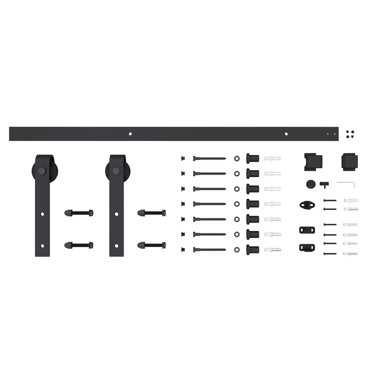 Rolltrak 3000 x 40 x 6mm Barn Door Track Matte Black Side Mount ...