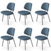 Familand Dining Chairs Set of 6 Padded Seat Kitchen Living Room Chair Corduroy in Blue