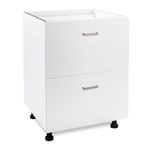 Flatpax 600mm White Utility 2 Drawer Cupboard