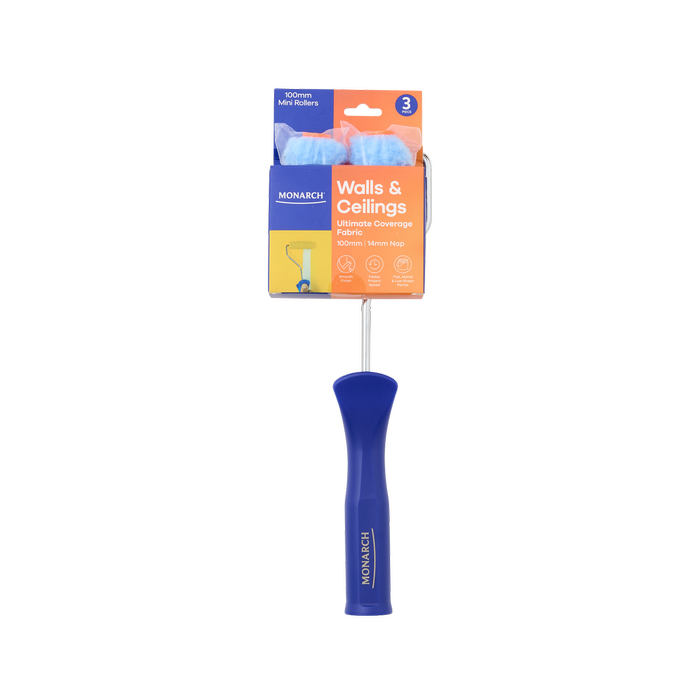 Monarch 100mm 14mm Nap 3 Piece Walls & Ceilings Mini Rollers