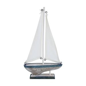 MDF 27cm Sailboat Nautical Centrepiece Home Tabletop Accent Decor Small White