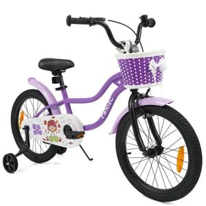 Costway 45cm Kid Dual Brake Bike Training Wheel Adjustable Purple