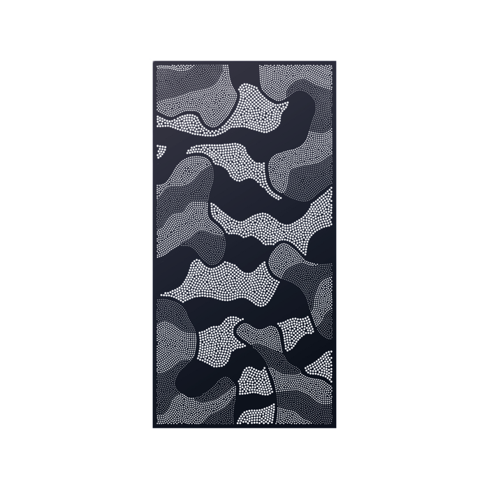Walpix 1800 x 900 x 2.5mm Black Perforated Aluminium Decorative Screen Flat Profile Gold Country