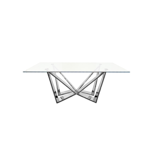 Elegant Collections Silver Clear Glass Lenox Dining Table