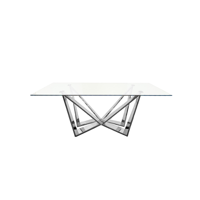 Elegant Collections Silver Clear Glass Lenox Dining Table