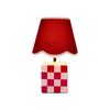 Clay & Kin 35cm Red & Pink Grid Table Lamp