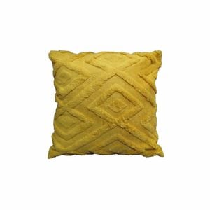 Diamond Texture Filled Cushion Square - 45cm x 45cm Mustard