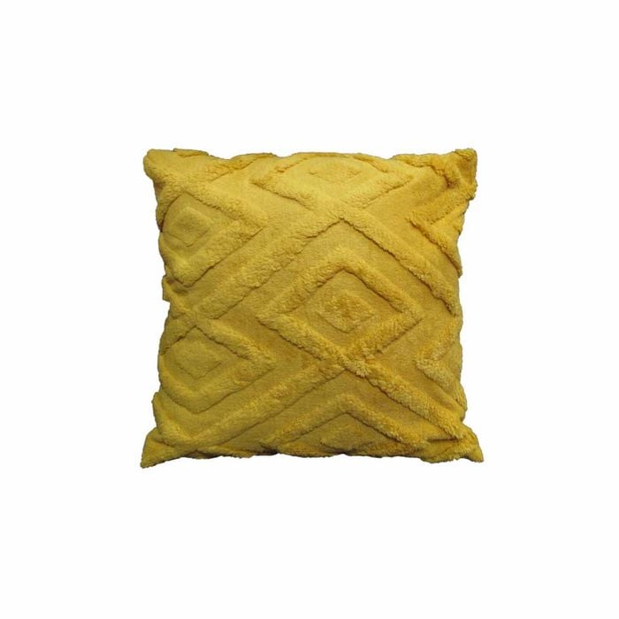 Diamond Texture Filled Cushion Square - 45cm x 45cm Mustard