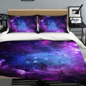 3D Purple Stars 236 Bed Pillowcases Quilt Queen Size