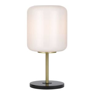 Telbix Korova Modern Table Desk Lamp Light Marble Glass Metal Black Marble Black Brass Matt Opal