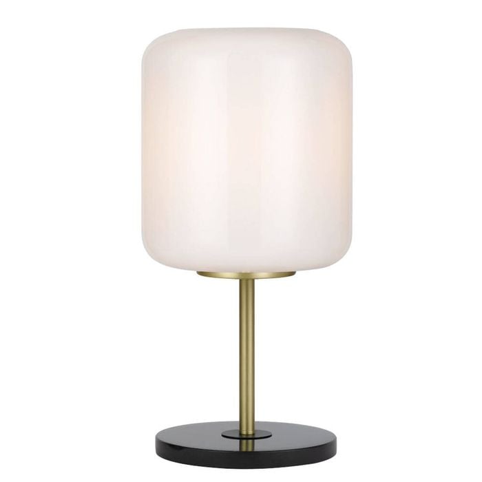 Telbix Korova Modern Table Desk Lamp Light Marble Glass Metal Black Marble Black Brass Matt Opal