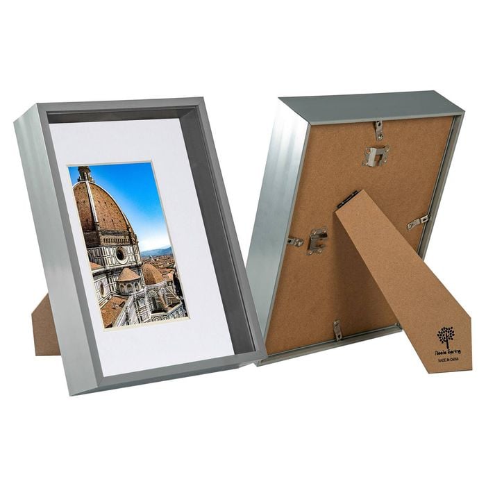 Nicola Spring 3d Deep Box Frames With A5 Mount - A4 (8" X 12") - Grey - Pack Of 2