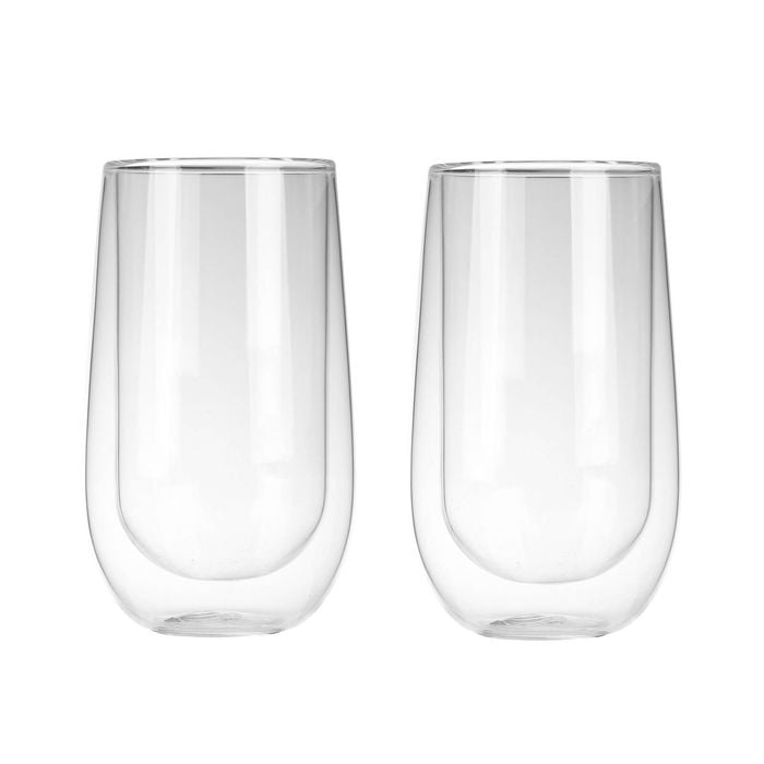 Sherwood Home Double Wall Coffee Glass Set Of 2 X 400ml Cups