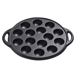 Catzon 15 Holes Takoyaki Pan Cast Iron NonStick
