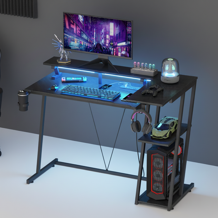 Ufurniture 120cm Gaming Desk with RGB LED Black