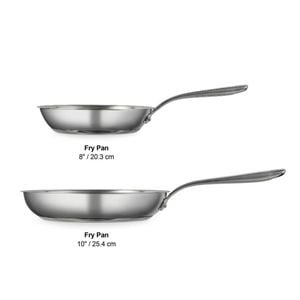 Tramontina Tempo Stainless Steel 2 Piece Frying Pan Set 20cm & 25cm