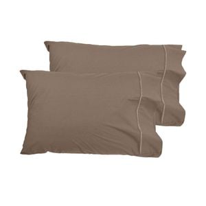 Grand Aterlier Pair of Queen Sized Pillowcases - Khaki