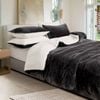 Gioia Casa Microfiber 2 in 1 Teddy Sherpa Quilt Cover Set & Blanket with Matching Pillowcases - Charcoal - Super King Size