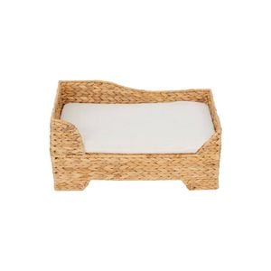 Teamson Pets Neith Wicker Seagrass Pet Cat or Small Dog Daybed