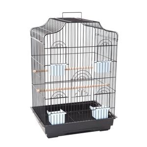 Petbro Pet Bird Cage Parrot Aviary Canary Budgie Finch Perch Black Portable Metal