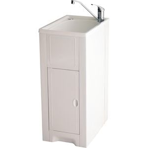 Milena 35L Poly Skinny Mini Laundry Trough And LH Door Poly Cabinet