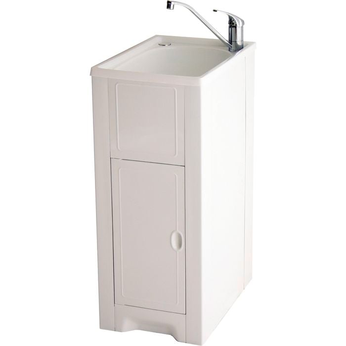 Milena 35L Poly Skinny Mini Laundry Trough And LH Door Poly Cabinet