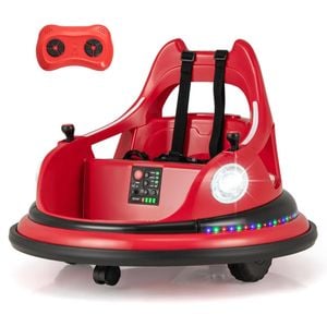 Costway Kids Bumper Car 12v Electric Ride On Toy W/remote Control Red
