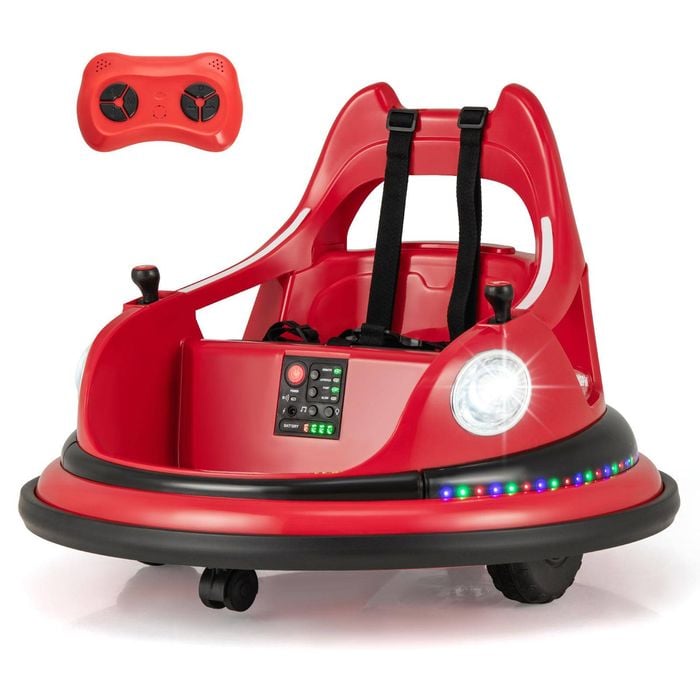Costway 12V Electric Bumper Car Kids Ride on Car with Remote Control Red