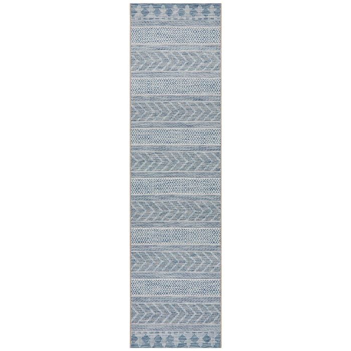 The Rug Connection Deck 5505 Blue 400x80cm - Large Runner Pet Friendly Outdoor Rug