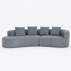 Airluxe Cavana Dark Grey 317cm 3 Seater No Assembly Curved Compressed Foam Sofa