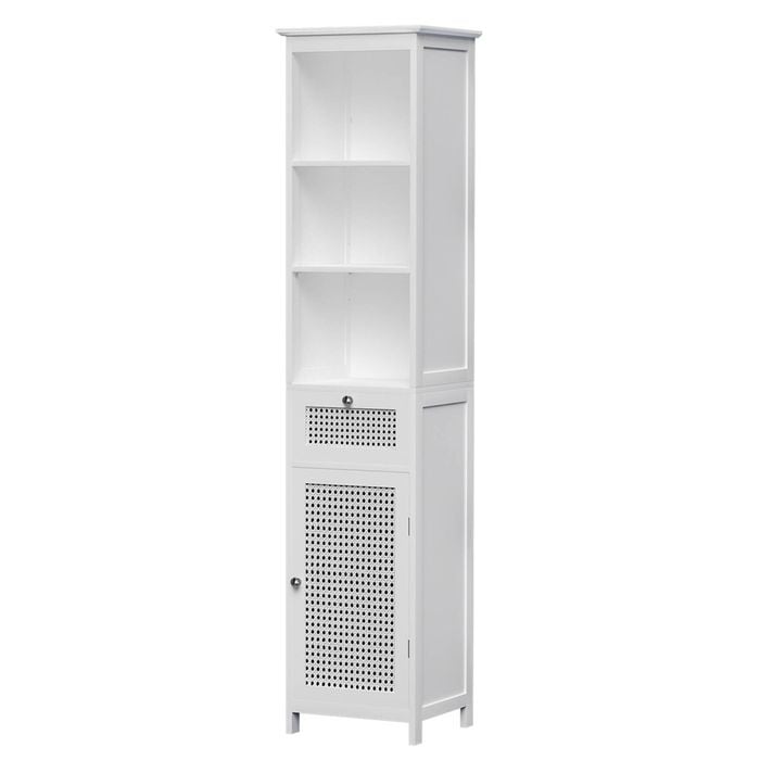 Artiss Cabinet Storage 161cm White Rattan