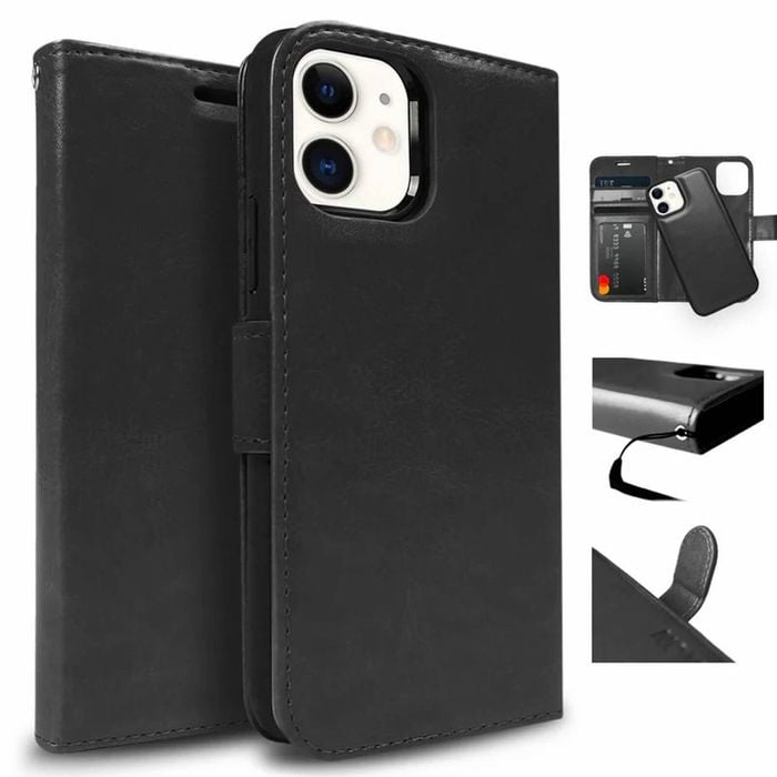 Tough On for Apple iPhone 11/iPhone XR Case Magnetic Fine Detachable Leather Black