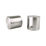 Pillar 16mm Brushed Chrome Curtain Rod Finial Cap - 2 Pack