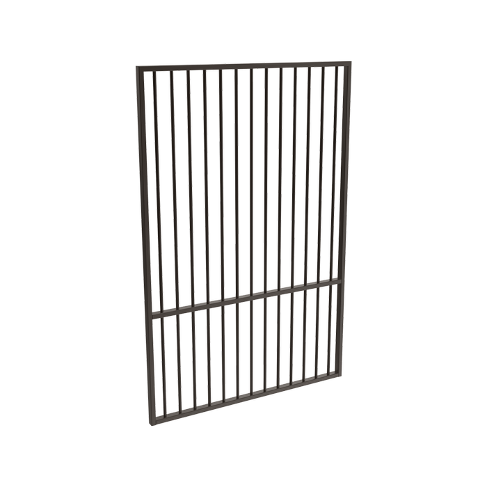 ProtectorAl 0800 - 1200 x 1800 mm Black Aluminium Pool Gate Flat Top with Mid Rail