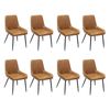Levede 8Pcs PU Seat dining Chair - Brown