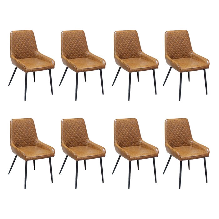 Levede 8Pcs PU Seat dining Chair - Brown